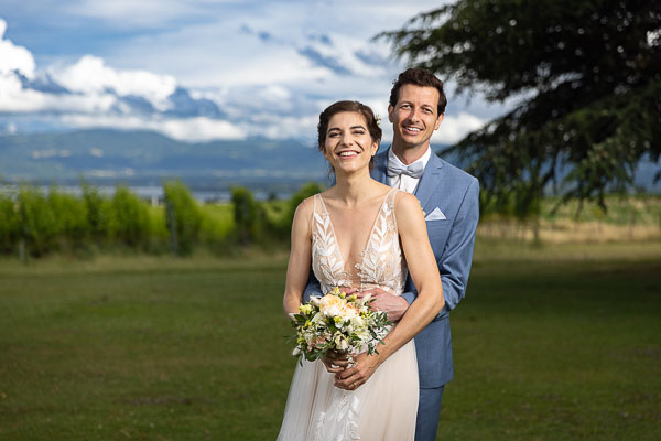 Mariés et beau domaine viticole