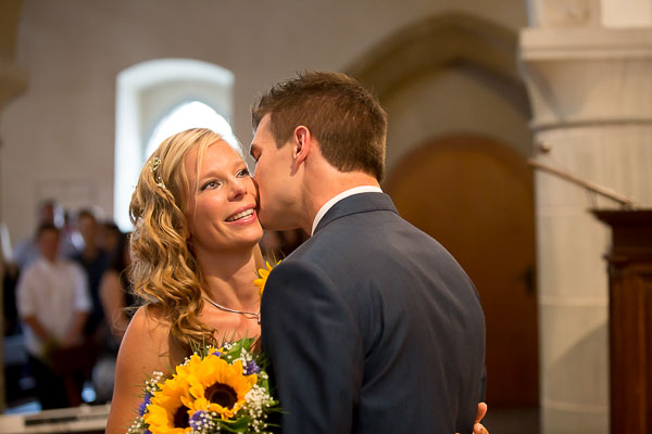 Les mariés au temple de Cossonay-ville