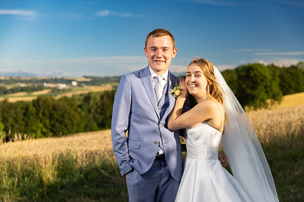 Champs de blé et soleil