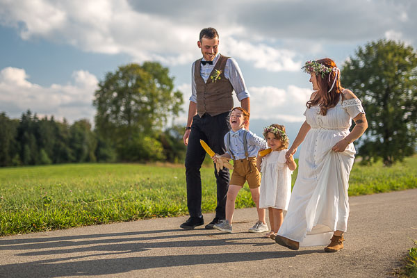 Une famille sur la route