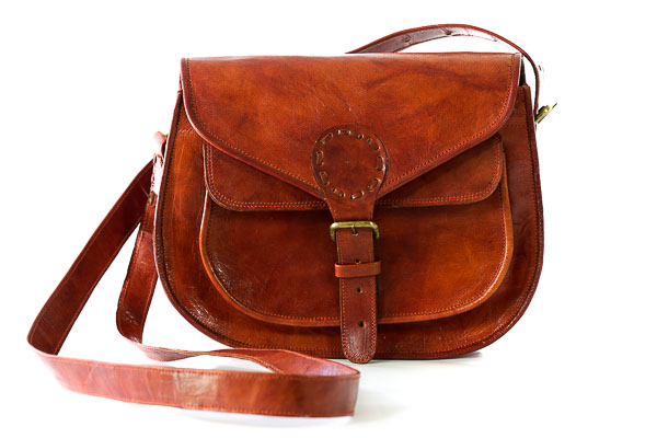 Red leather bag shooting