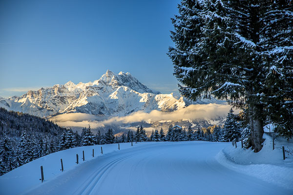 Les dents du midi lors d'une belle journée d'hiver